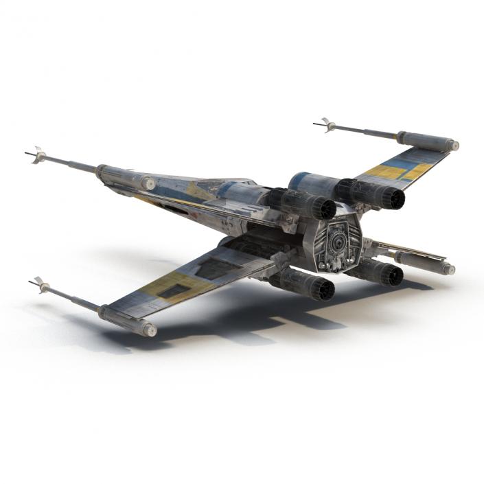 3D Star Wars X-Wing Starfighter Blue model