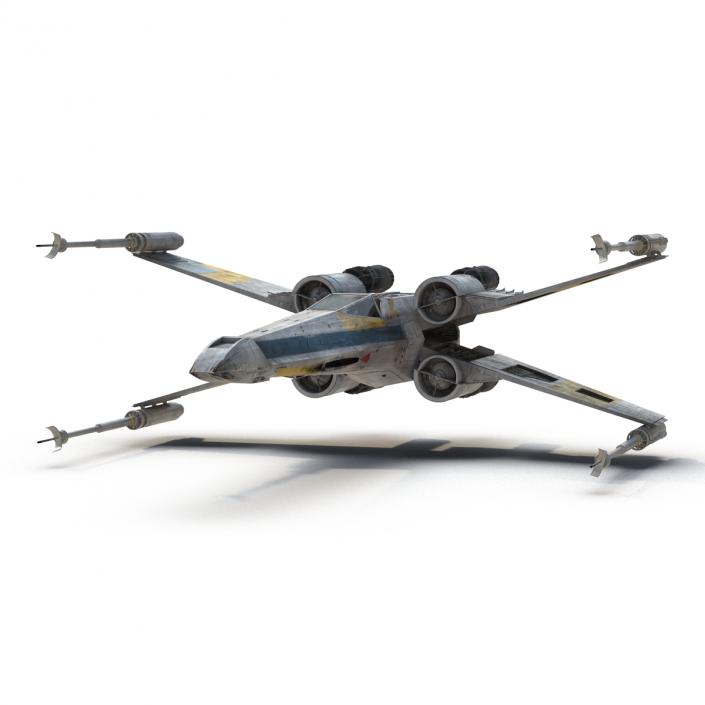 3D Star Wars X-Wing Starfighter Blue model