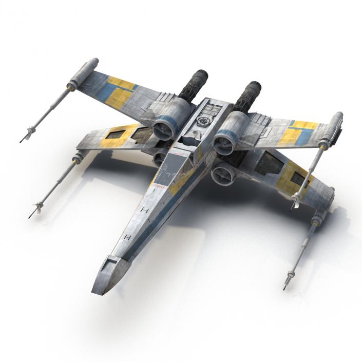 3D Star Wars X-Wing Starfighter Blue model