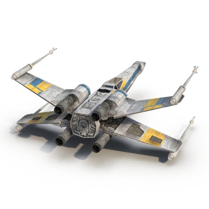 3D Star Wars X-Wing Starfighter Blue model