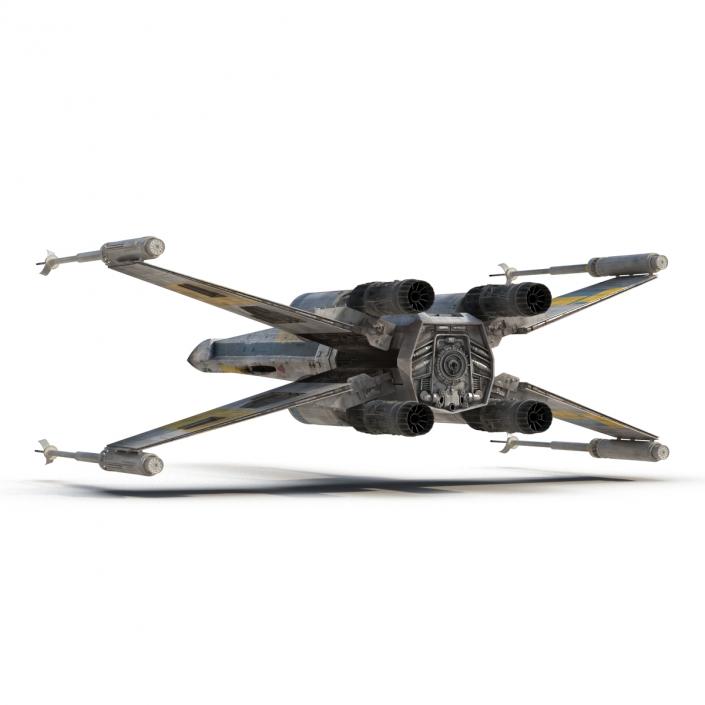 3D Star Wars X-Wing Starfighter Blue model