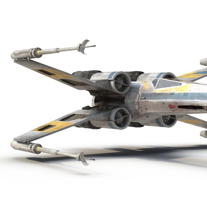 3D Star Wars X-Wing Starfighter Blue model