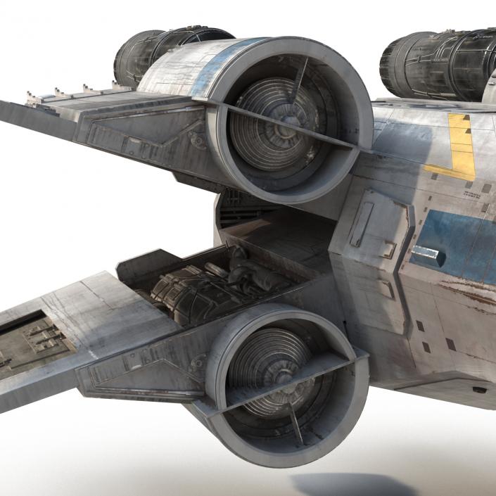 3D Star Wars X-Wing Starfighter Blue model