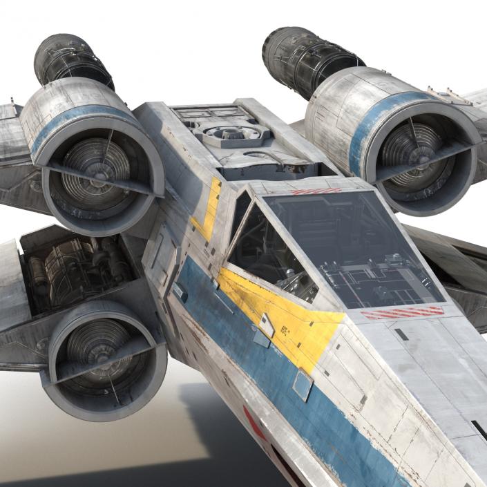 3D Star Wars X-Wing Starfighter Blue model