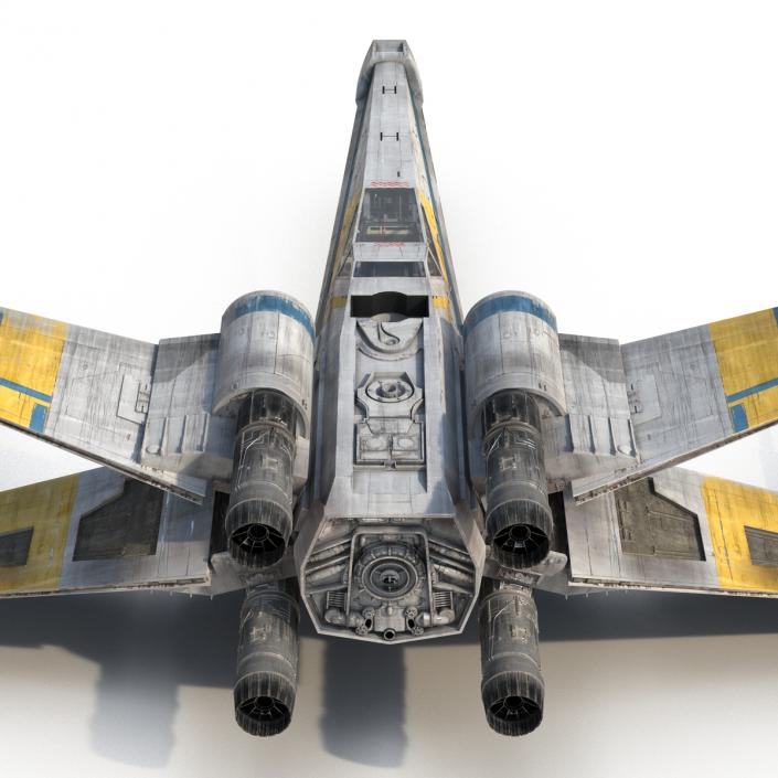 3D Star Wars X-Wing Starfighter Blue model