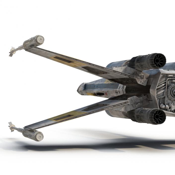 3D Star Wars X-Wing Starfighter Blue model