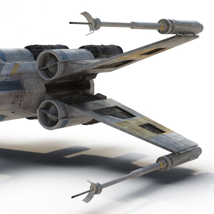 3D Star Wars X-Wing Starfighter Blue model