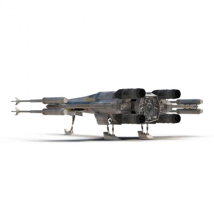 3D model Star Wars X-Wing Starfighter Blue 2