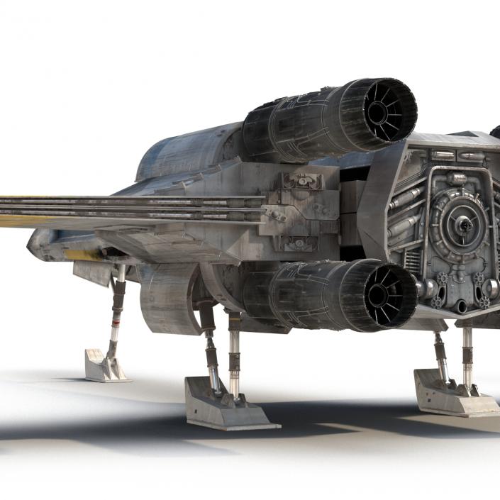 3D model Star Wars X-Wing Starfighter Blue 2