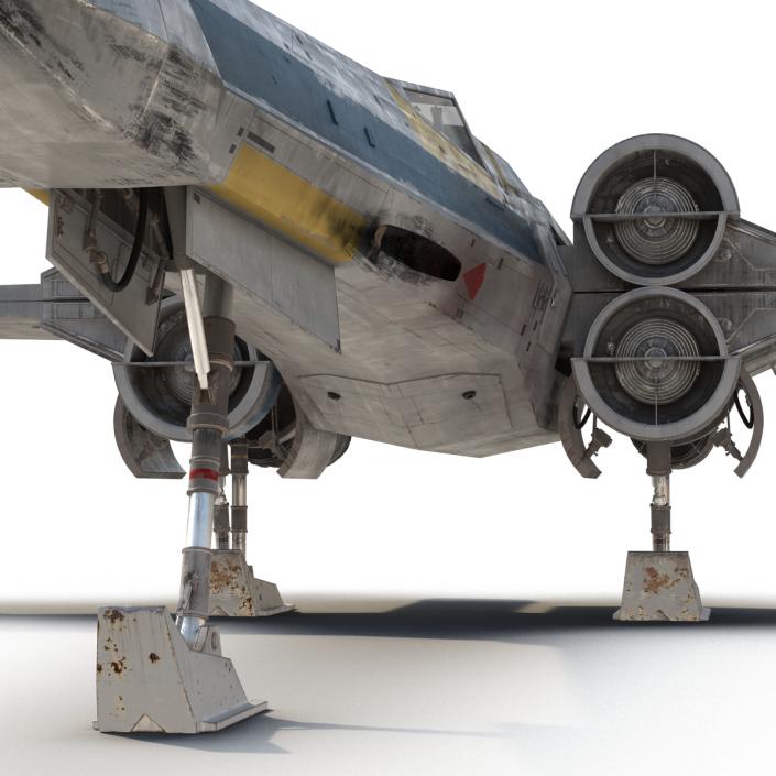 3D model Star Wars X-Wing Starfighter Blue 2