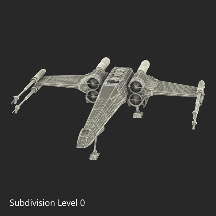 3D model Star Wars X-Wing Starfighter Blue 2