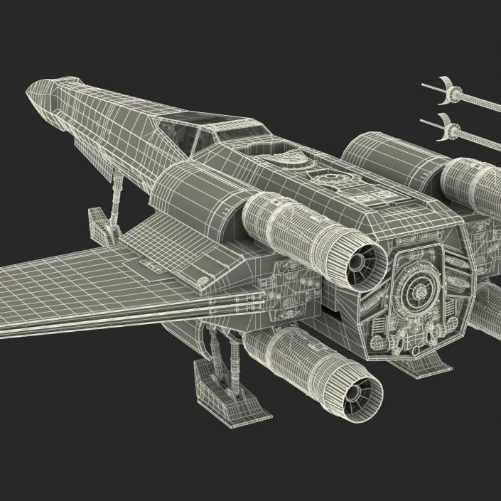 3D model Star Wars X-Wing Starfighter Blue 2