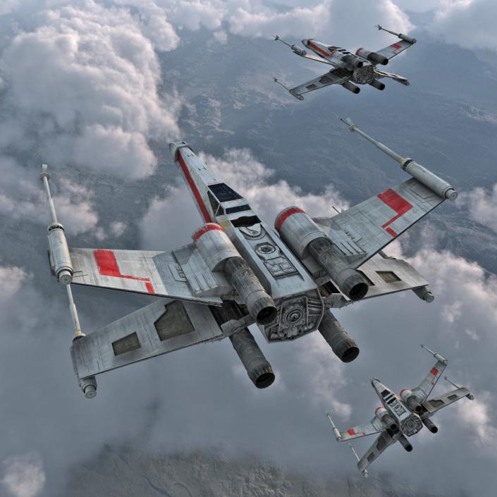 Star Wars X Wing Starfighter Red 3D