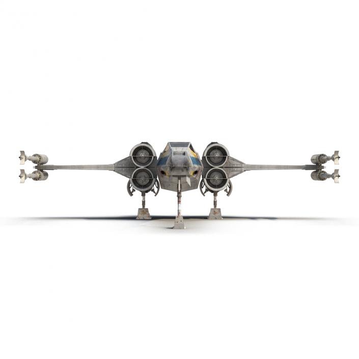 3D model Star Wars X-Wing Starfighter Rigged Blue