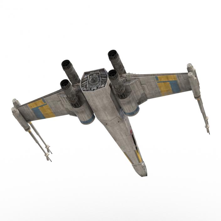 3D model Star Wars X-Wing Starfighter Rigged Blue