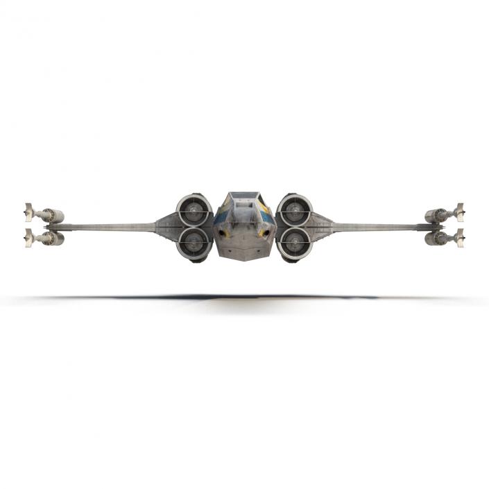 3D model Star Wars X-Wing Starfighter Rigged Blue