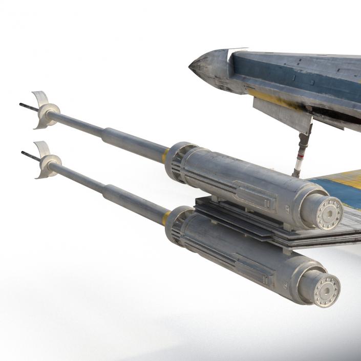 3D model Star Wars X-Wing Starfighter Rigged Blue