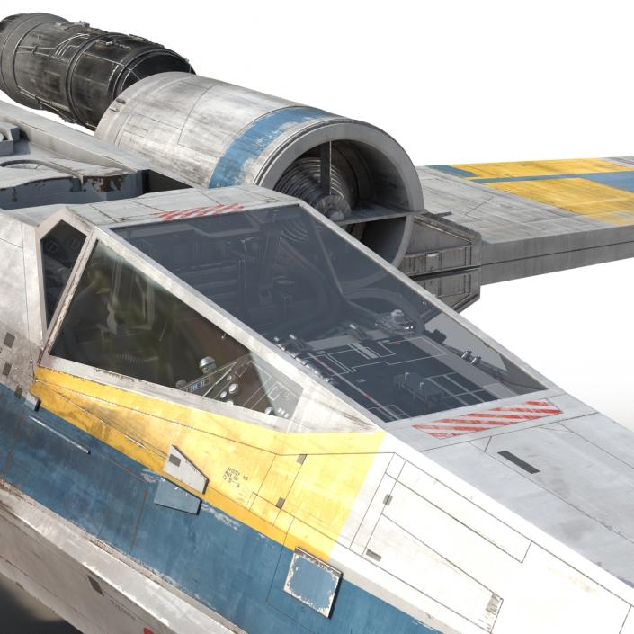 3D model Star Wars X-Wing Starfighter Rigged Blue