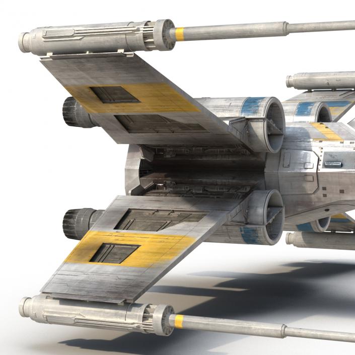 3D model Star Wars X-Wing Starfighter Rigged Blue