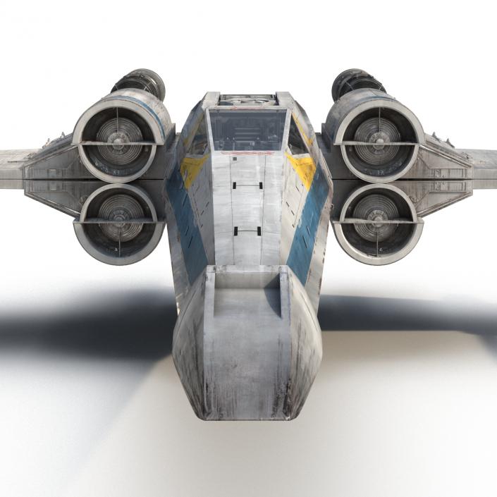 3D model Star Wars X-Wing Starfighter Rigged Blue