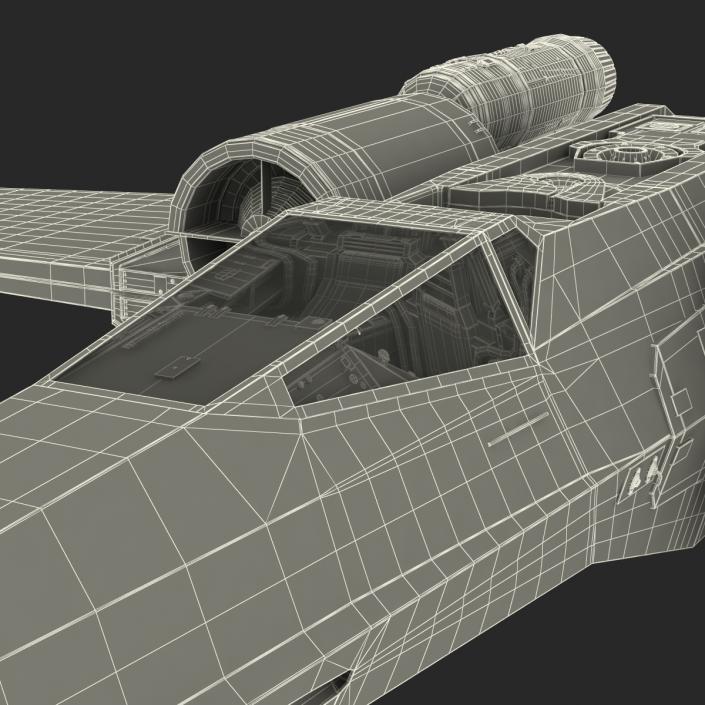 3D model Star Wars X-Wing Starfighter Rigged Blue