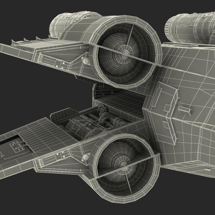 3D model Star Wars X-Wing Starfighter Rigged Blue