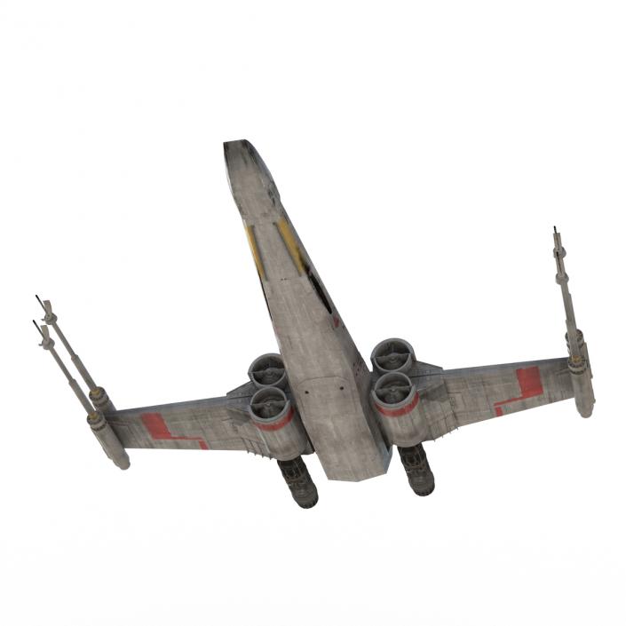 Star Wars X-Wing Starfighter Rigged Red 3D model