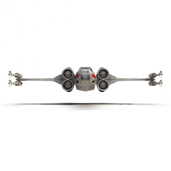 Star Wars X-Wing Starfighter Rigged Red 3D model