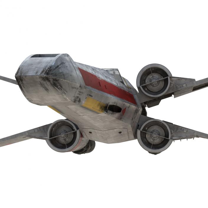 Star Wars X-Wing Starfighter Rigged Red 3D model