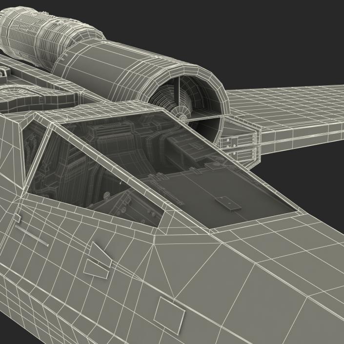 Star Wars X-Wing Starfighter Rigged Red 3D model