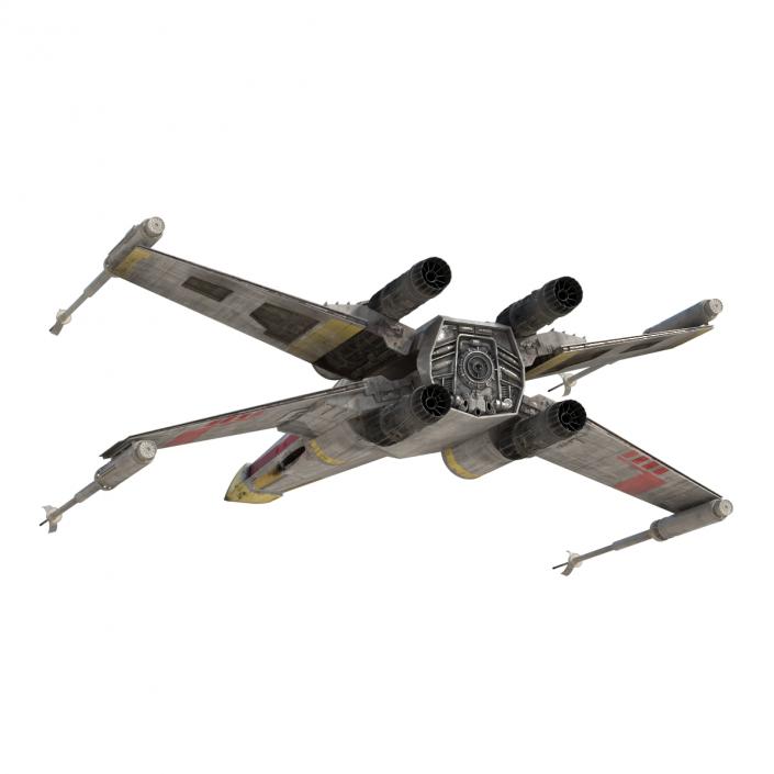 Star Wars X-Wing Starfighter and R2D2 Yellow 3D model