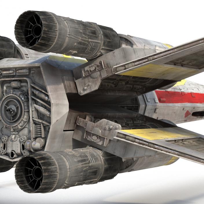 Star Wars X-Wing Starfighter and R2D2 Yellow 3D model