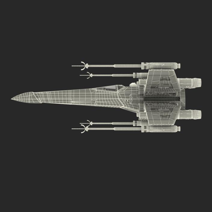 Star Wars X-Wing Starfighter and R2D2 Yellow 3D model