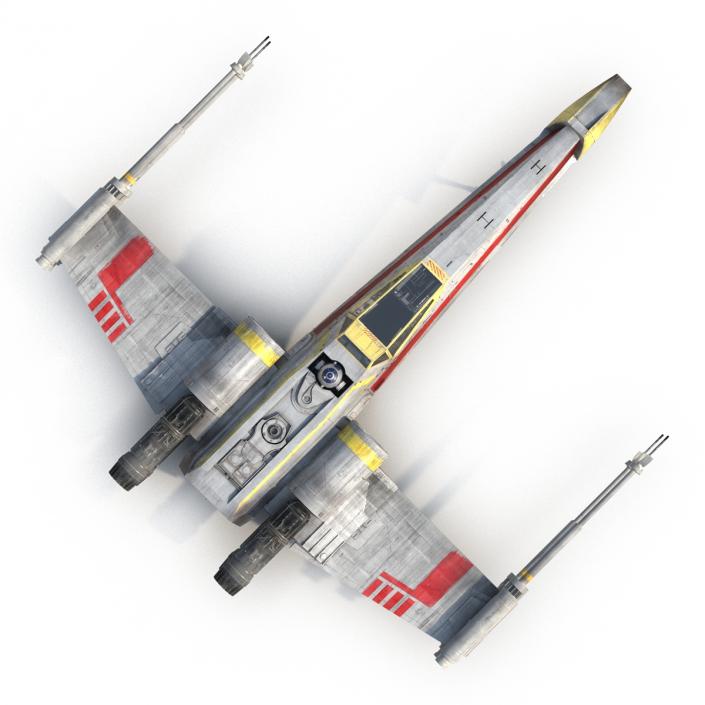 3D Star Wars X-Wing Starfighter and R2D2 Yellow 2