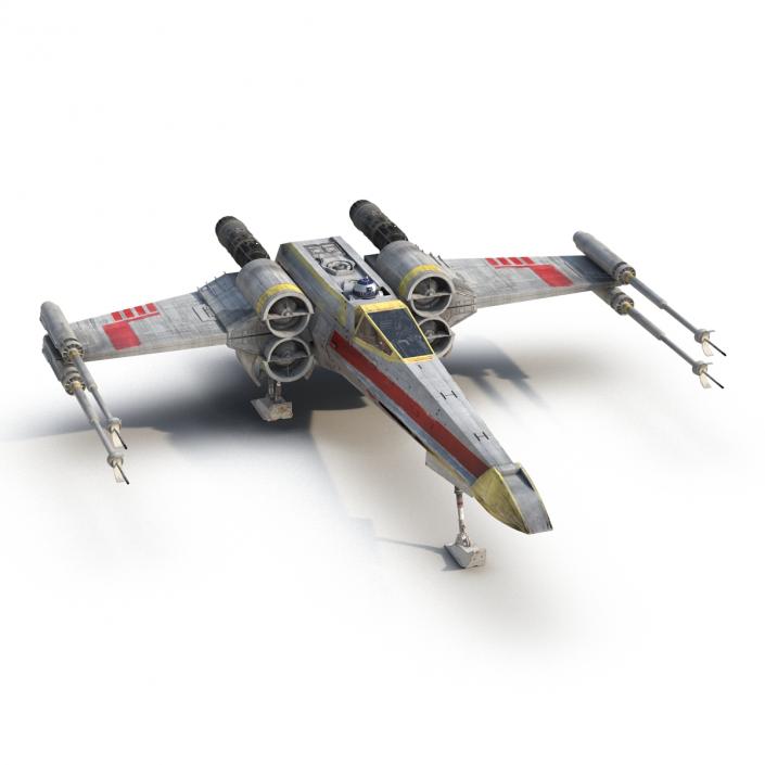 3D Star Wars X-Wing Starfighter and R2D2 Yellow 2