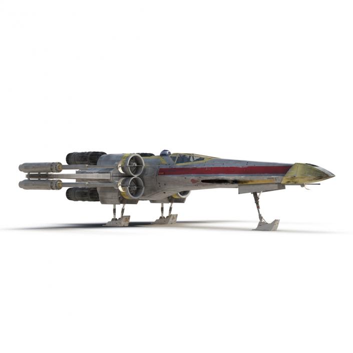 3D Star Wars X-Wing Starfighter and R2D2 Yellow 2