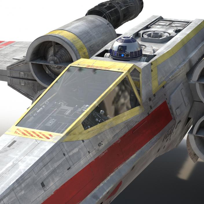 3D Star Wars X-Wing Starfighter and R2D2 Yellow 2