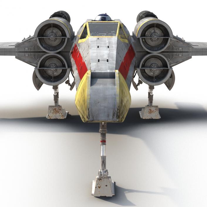 3D Star Wars X-Wing Starfighter and R2D2 Yellow 2