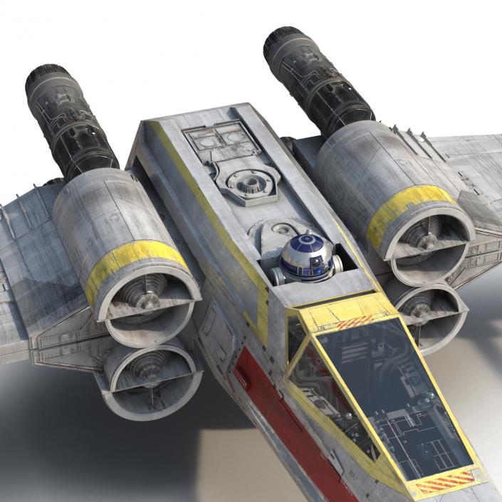 3D Star Wars X-Wing Starfighter and R2D2 Yellow 2