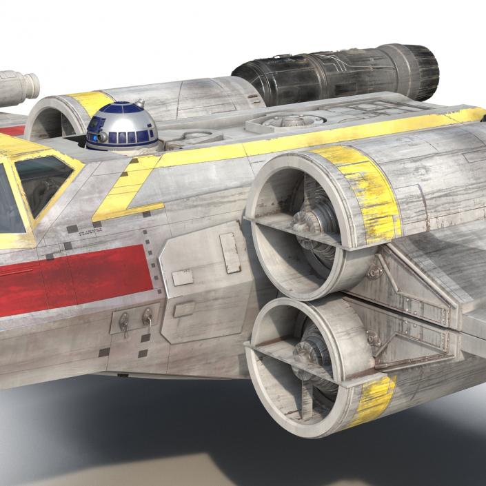 3D Star Wars X-Wing Starfighter and R2D2 Yellow 2