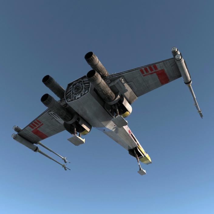 3D Star Wars X-Wing Starfighter and R2D2 Yellow 2