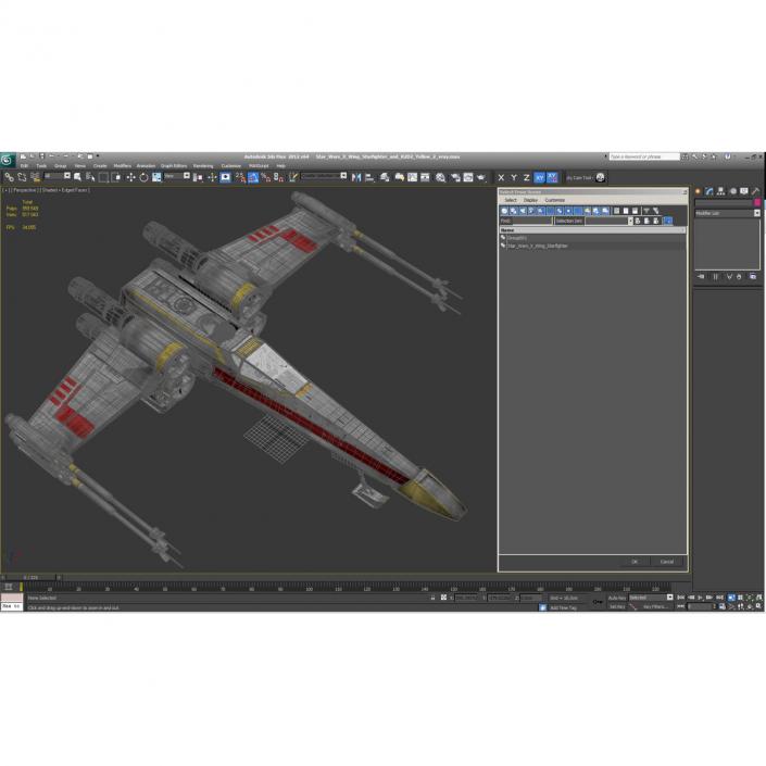 3D Star Wars X-Wing Starfighter and R2D2 Yellow 2