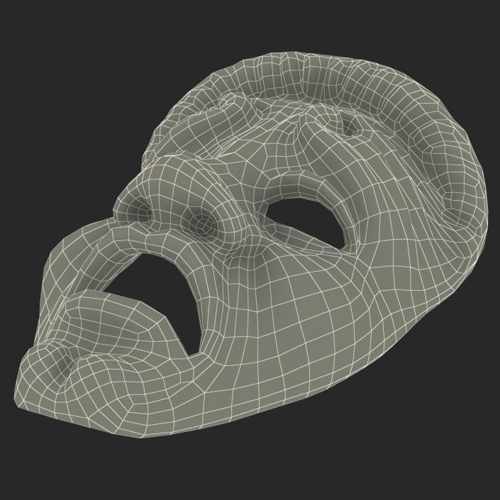 3D Theatre Tragedy Mask Red Marble