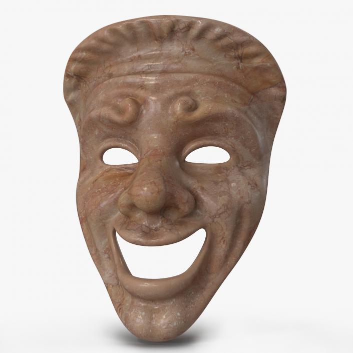 3D model Theatre Comedy Mask Red Marble