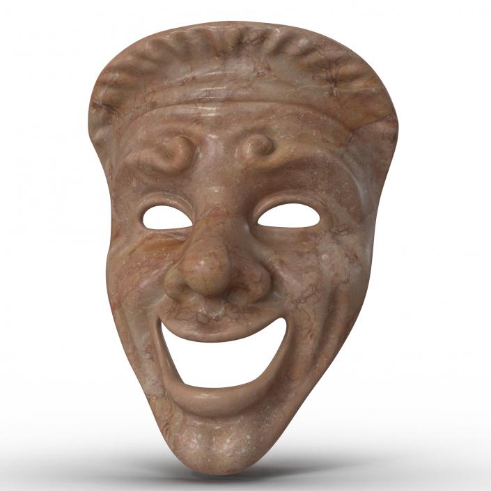 3D model Theatre Comedy Mask Red Marble