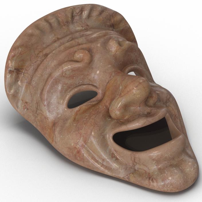 3D model Theatre Comedy Mask Red Marble