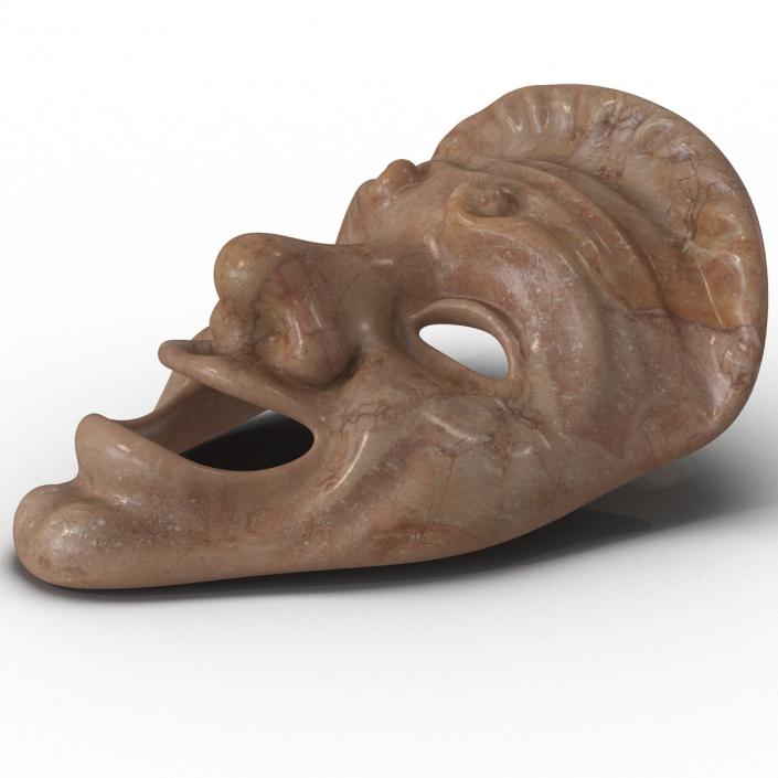 3D model Theatre Comedy Mask Red Marble