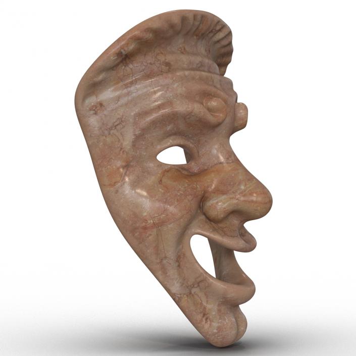 3D model Theatre Comedy Mask Red Marble