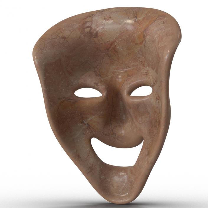 3D model Theatre Comedy Mask Red Marble