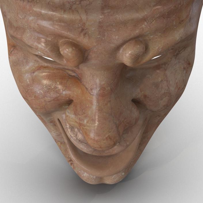 3D model Theatre Comedy Mask Red Marble